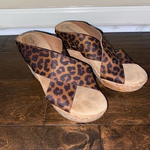 Merona cheetah wedge heel
